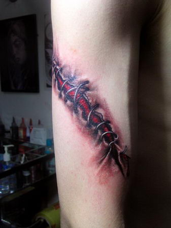 spiderman 3d tattoo. 3d tattoo