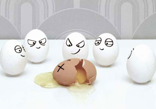 Eggs With Faces. Funny Photo of Egg Faces