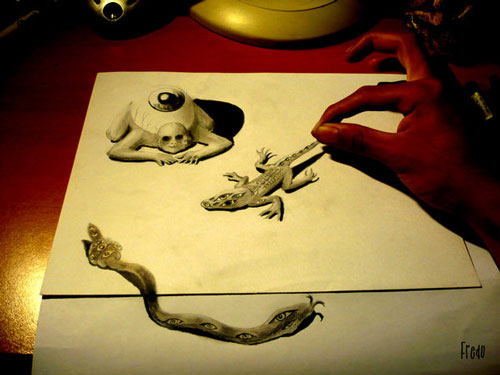 Awesome 3D Pencil Art: They are coming out of Paper – Design Swan