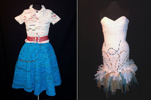 Plastic Grocery Bags into Knit 1950's Outift