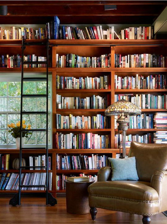 contemporary home library design