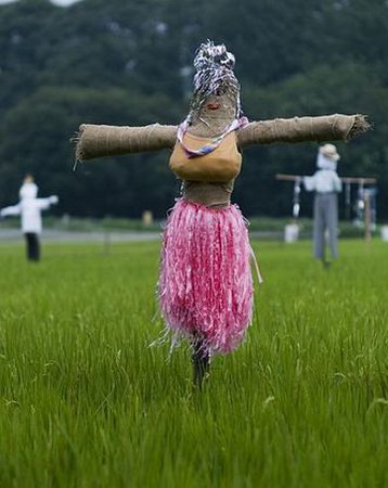 滑稽的看起来稻草人