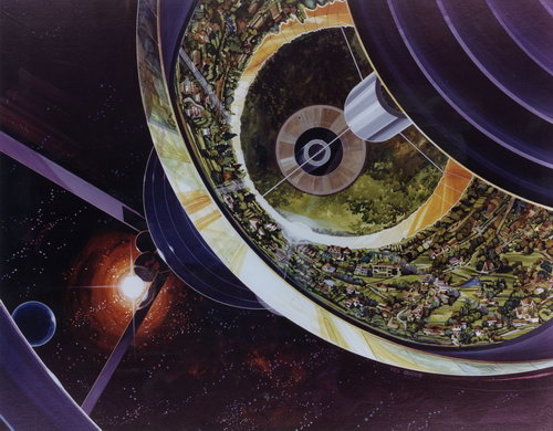 Space Colony Concept Art from 1970