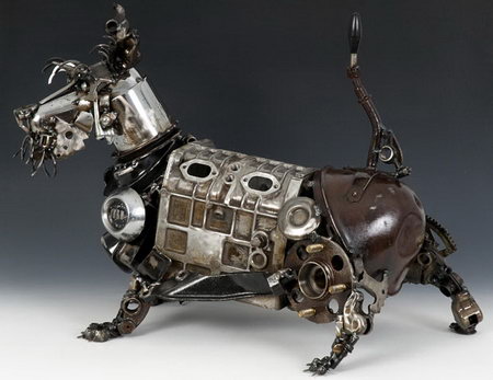 Arts Built On Scrapped Car Parts