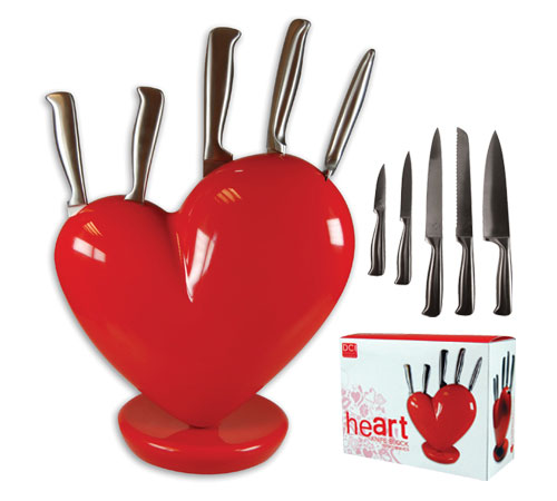 Heart knife block & knife set