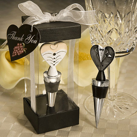 Heart-shaped lady and gentleman Bottle Stopper