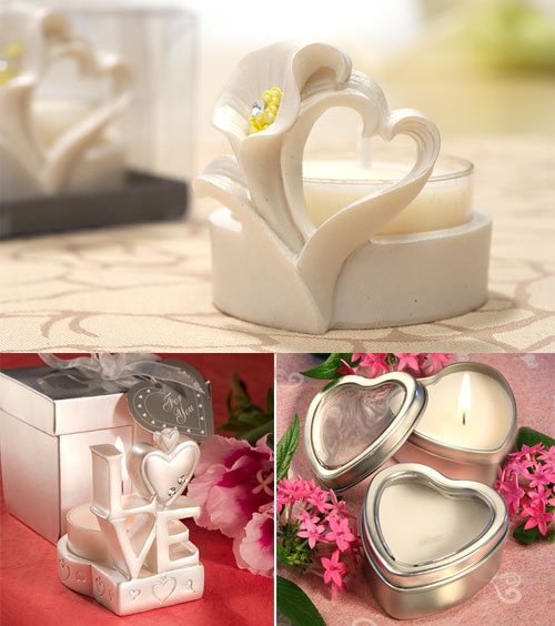 Heart-shaped candle holder and candle