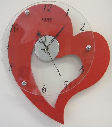 Red Heart Shaped Clock