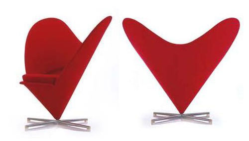 Panton Heart Shaped Cone Chair