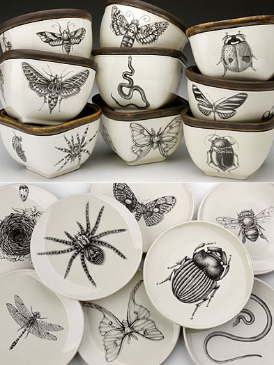 Hand-drawing Bugs on Ceramic