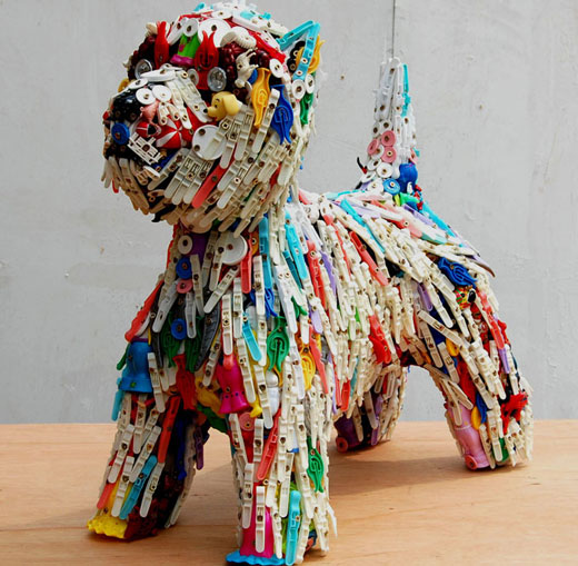 Toy Sculptures via Discarded Plastic Item