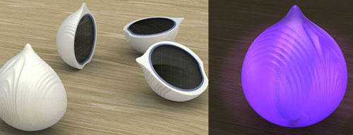 The solar powered UVonion illuminates and sanitizes