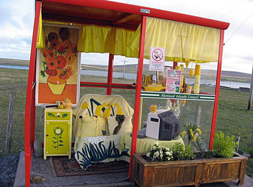 Sofa, TV and curtains: Most comfortable bus stop ever