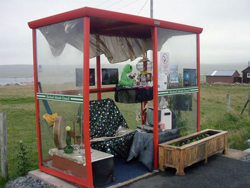 Sofa, TV and curtains: Most comfortable bus stop ever