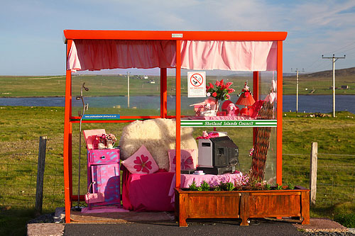 Sofa, TV and curtains: Most comfortable bus stop ever