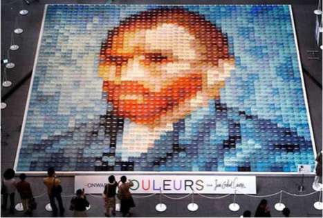 Crazy Japanese: Portrait Of Vincent Van Gogh made of 2,700 polo shirts