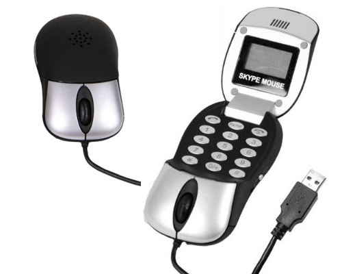 800 DPI USB Optical Skype / VoIP phone Mouse with Speaker + Handsfree Headset