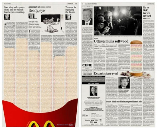 20 Creative and Smart McDonald's Advertisement Designs over World