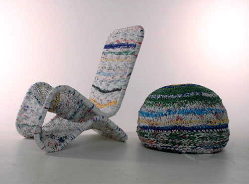 Plastic Bag Chair & Pouf