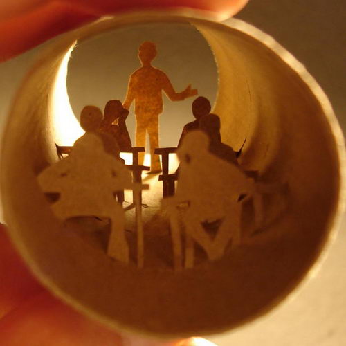 Amazing Paper Cut: World in a Toilet Paper Roll