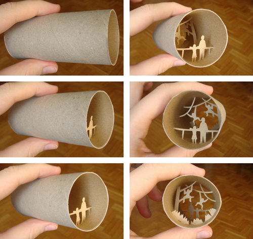 Amazing Paper Cut: World in a Toilet Paper Roll