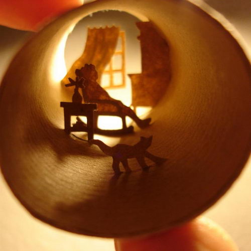 Amazing Paper Cut: World in a Toilet Paper Roll