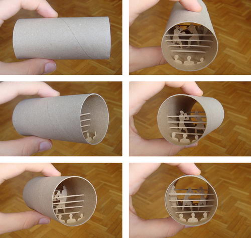 Amazing Paper Cut: World in a Toilet Paper Roll