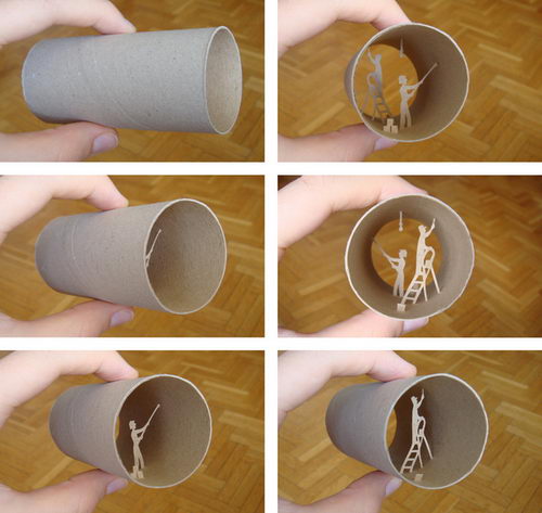 Amazing Paper Cut: World in a Toilet Paper Roll