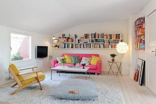 Rooftop Apartment Design: Great Arrangement and Cheerful Color