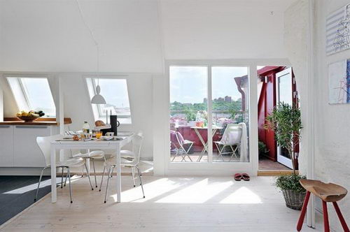 Rooftop Apartment Design: Great Arrangement and Cheerful Color