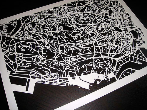 Incredible Paper Map Cut By Hand