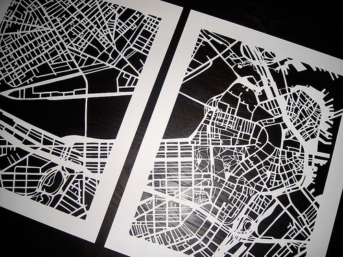 Incredible Paper Map Cut By Hand - Design Swan