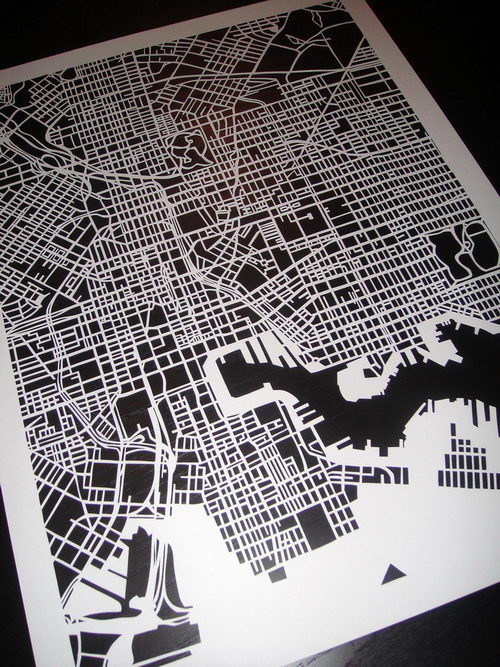 Incredible Paper Map Cut By Hand