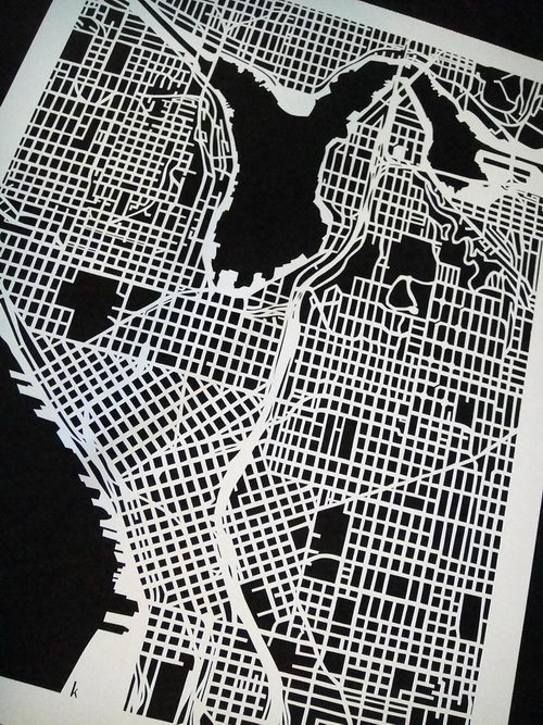 Incredible Paper Map Cut By Hand - Design Swan