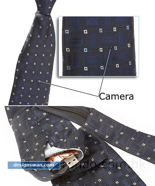 Wired Spy Necktie Camera