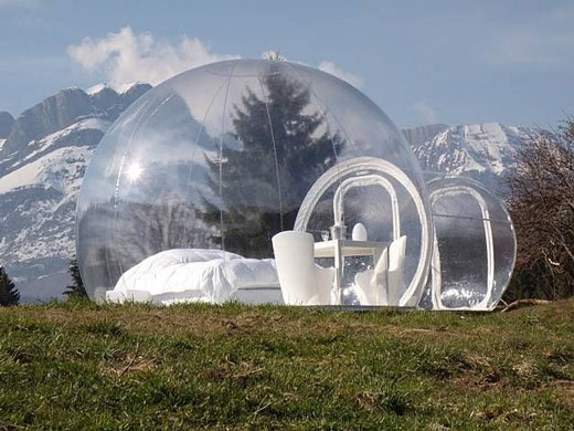 Bizarre Transparent Bubble Tent Hotel Design