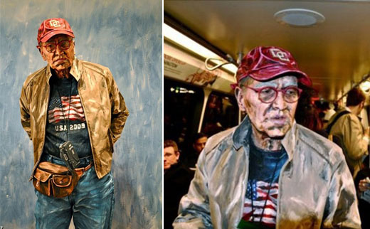 Real People Blended into Painting