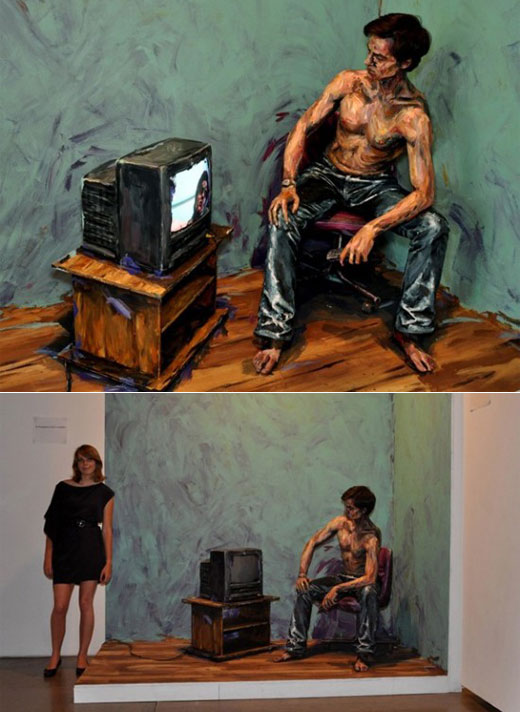 Real People Blended into Painting