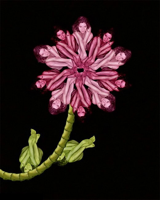 Stunning Behavior Art: Human Flower