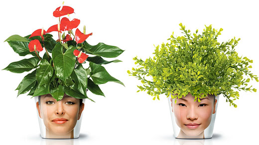 Facepot: Fun and Innovative Flower Pot Displaying Familiar faces