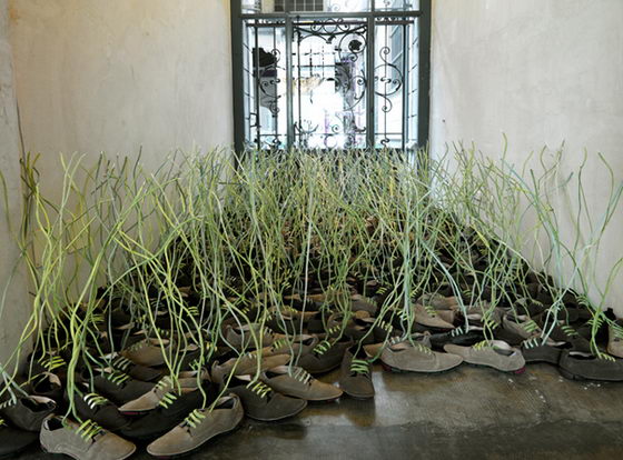 Amazing Installation: When Shoelaces Grow Like Grass 