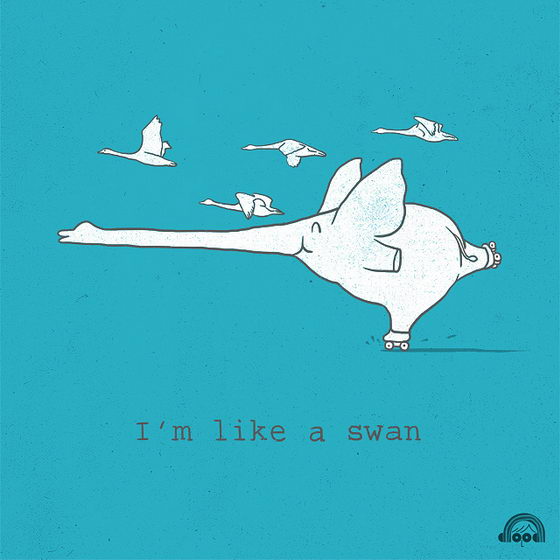 Doodling a Smile Optimistic Illustration from Heng Swee Lim Design Swan