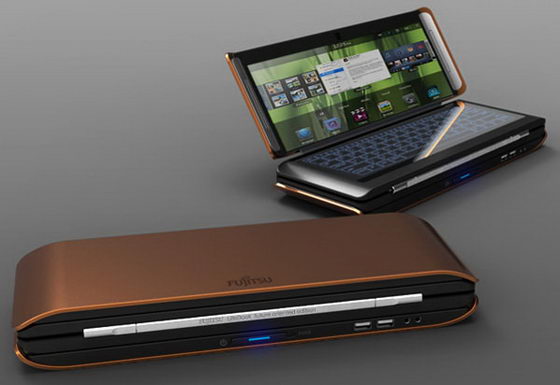 Lifebook X2: Interesting Conceptual Netbook Folding in Quarters
