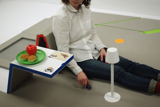Land peel: A Multifuctional Floor Mat with Folding-Up Furniture
