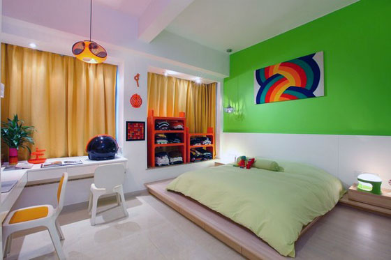 Unusual Rainbow Color Inspired Apartment Design