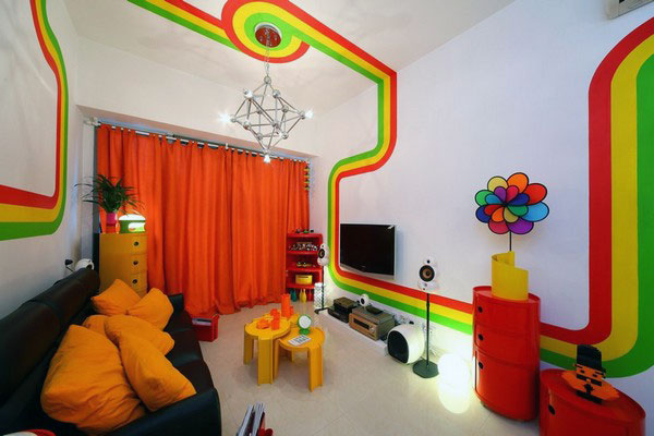Unusual Rainbow Color Inspired Apartment Design