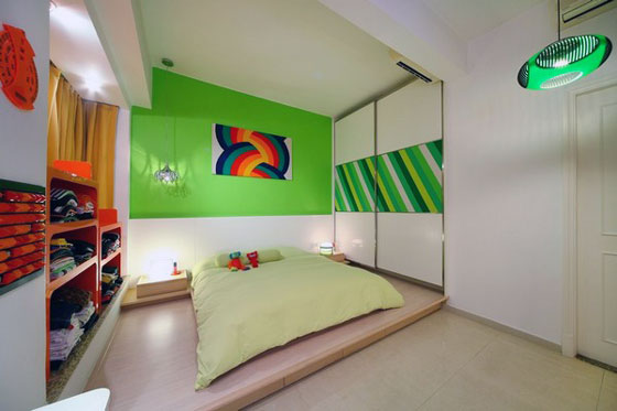 Unusual Rainbow Color Inspired Apartment Design