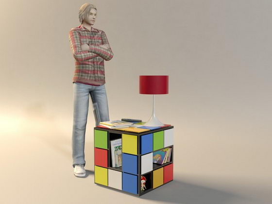 KUB+: A Playful Rubik's Cube Inspired Side Table