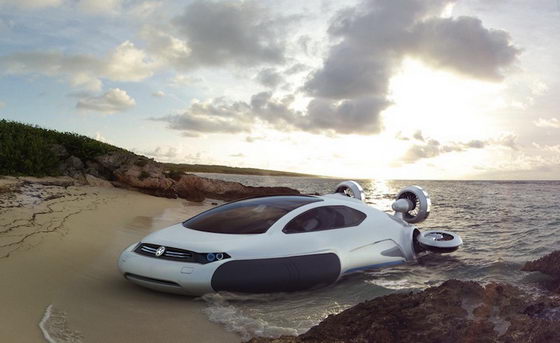 Futuristic Hovercraft Concept: Volkswagen Aqua