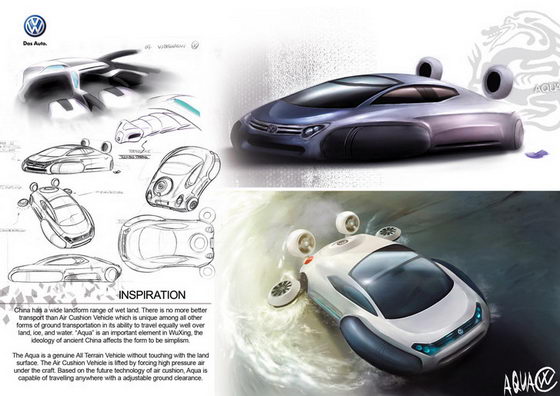 Futuristic Hovercraft Concept: Volkswagen Aqua